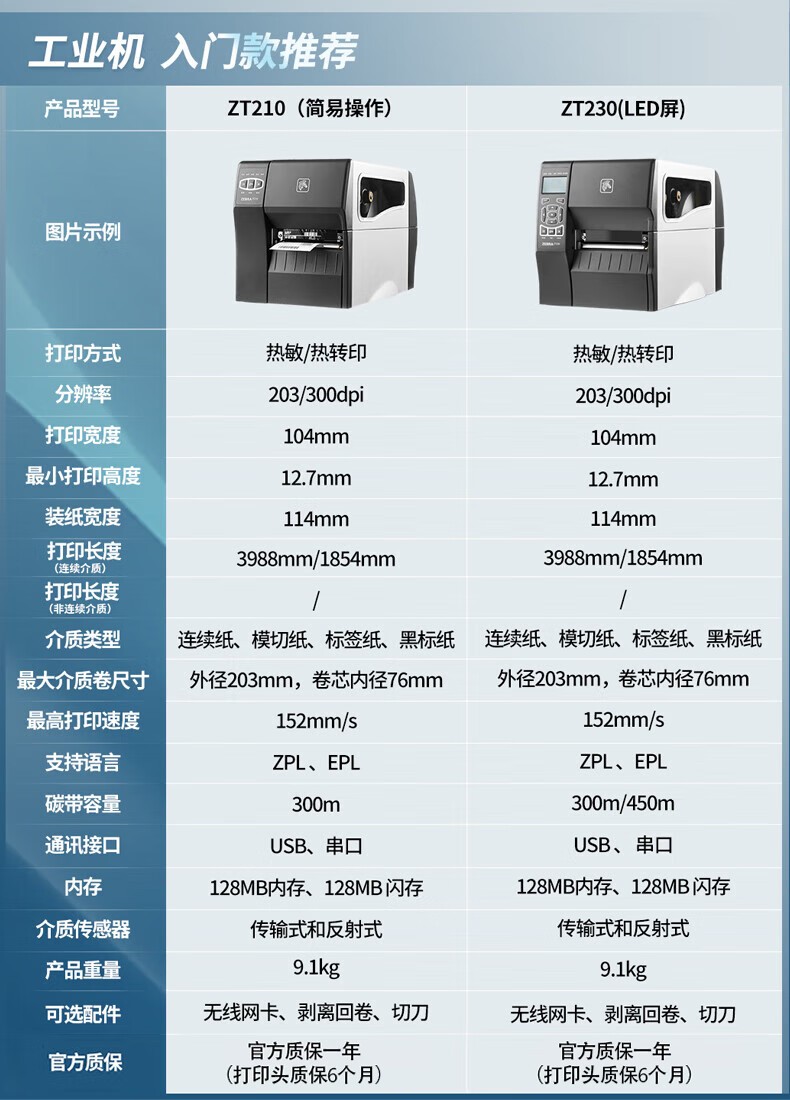 ZEBRA斑马ZT210热敏标签条码打印机不干胶服装吊牌价签快递二维码面单固定资产水洗唛热转印300dpi