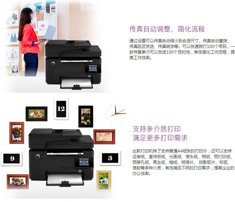 惠普（HP）M128fw黑白激光打印机 无线打印复印扫描传真388硒鼓 升级型号为1188pnw
