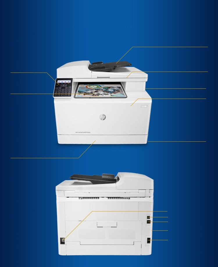 惠普（HP）M181fw彩色激光多功能家用一体机(M177fw升级型号)(打印 复印 扫描 传真)四合一无线连接自动输稿