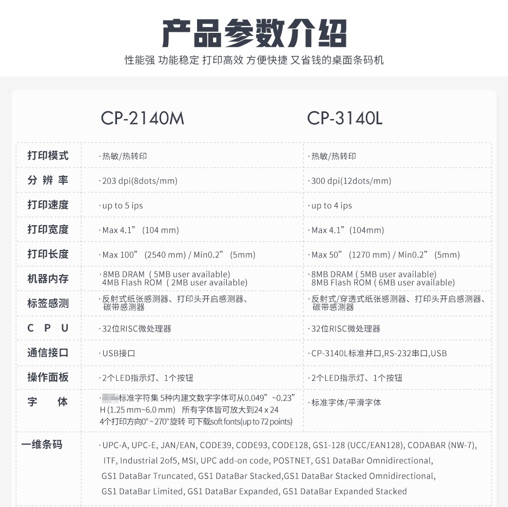 立象CP3140EX条码二维码标签打印机 不干胶合格证热转印超市价签洗水唛服装吊牌 CP-3140EX【300dpi USB】